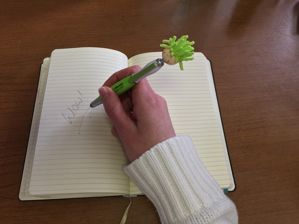 hand writing with custom made pen